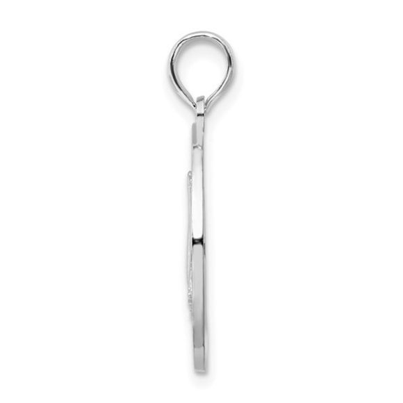 Sterling Silver Textured Turks & Caicos w Sailboat Pendant Travel Keepsake Charm - Picture 4 of 5